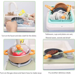 اسباب بازی سینک ظرفشویی کودک همراه با اجاق گاز FIVESTAR TOYS LERNING FUN_اسباب بازی